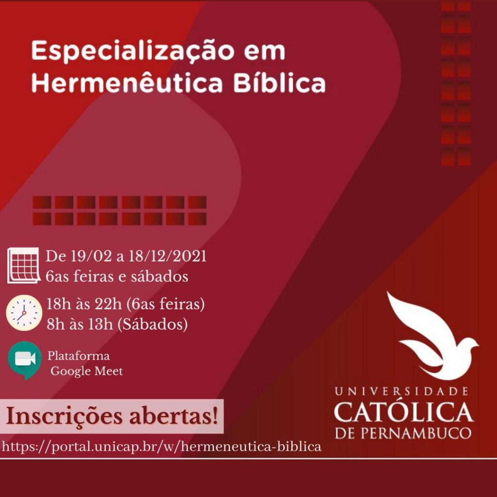 Especialização em Hermenêutica Bíblica na Universidade Católica de Pernambuco
